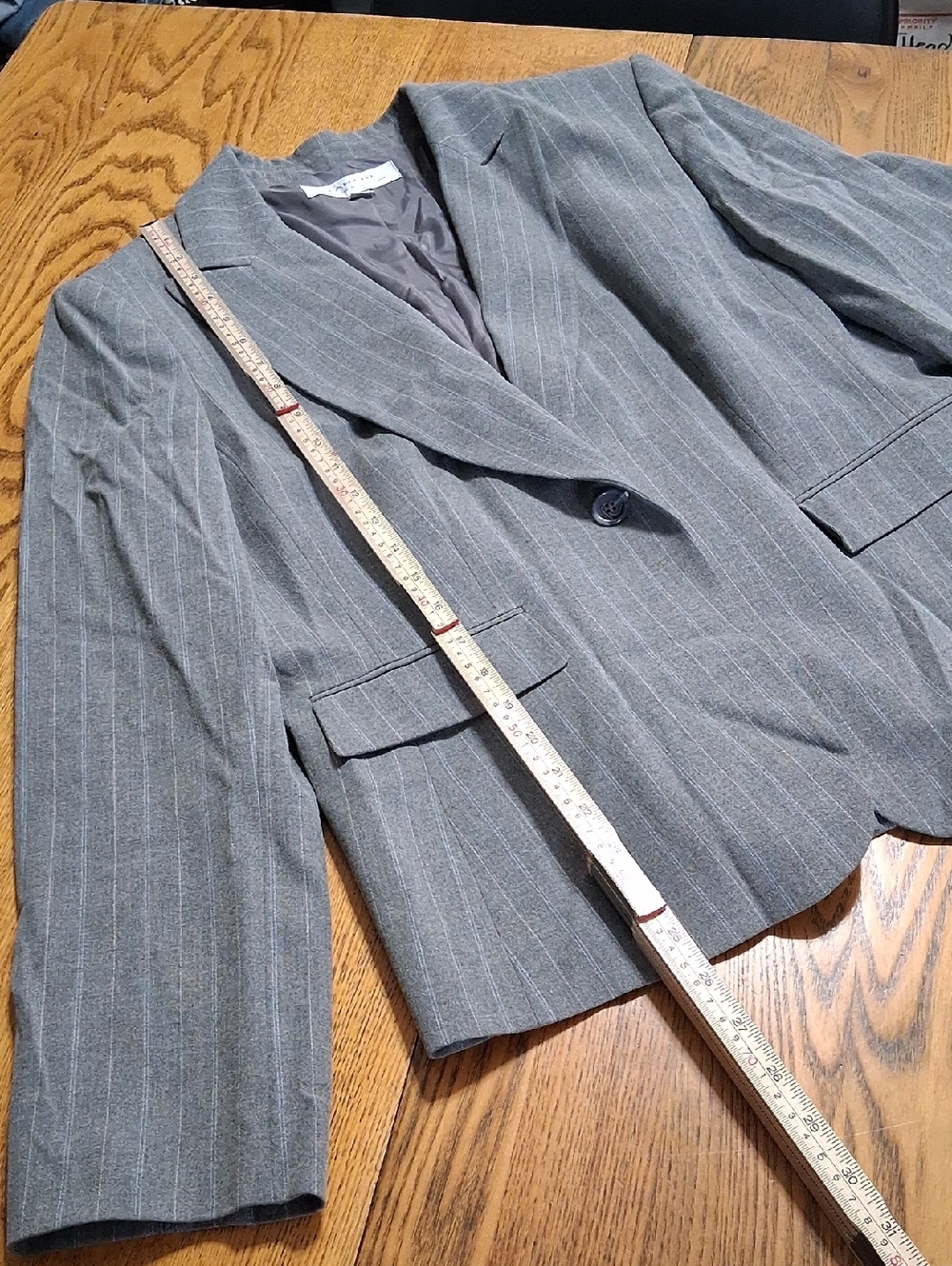 TAHARI Blazer Womens 14 GREY  Jacket Coat Office Work GRAY Casual Preowned Used